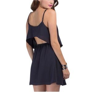 Tobi Navy Ruffle Cut-Out Back Dress